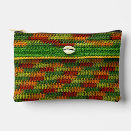 Cowrie Muschel Herbstfarben Kunsthandwerk Crochet Zubehörtasche