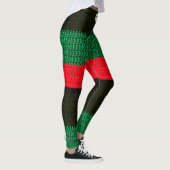 Cowrie Muschel Red Black Green Crochet Print Leggings (Rechts)