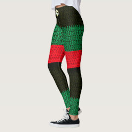 Cowrie Muschel Red Black Green Crochet Print Leggings
