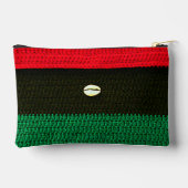 Cowrie Muschel Red Black Green Crochet Print Zubehörtasche (Rückseite)
