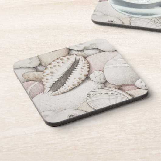 Cowrie-u. Ohrschnecken-Muscheln u. Untersetzer (Linke Seite)