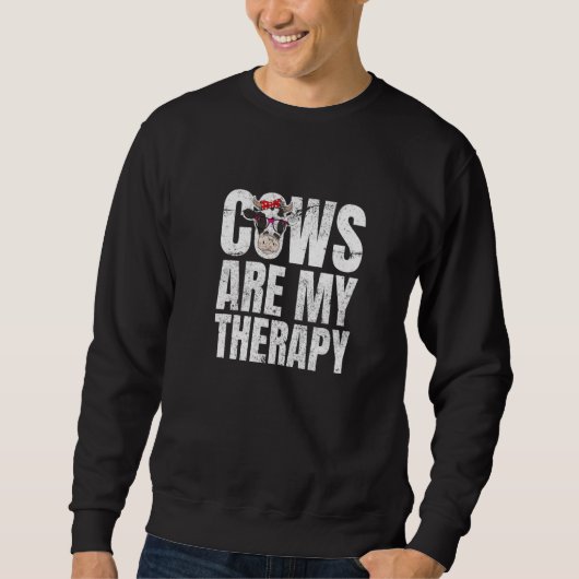 Cows Are My Therapy Farmer Premium Sweatshirt (Vorderseite)