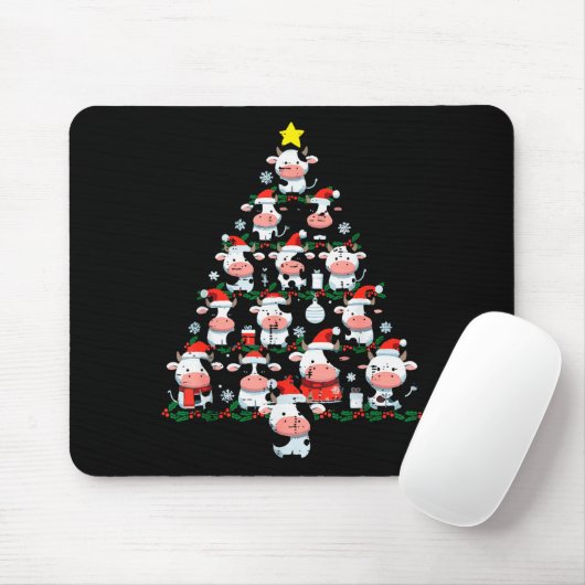 Cows Christmas Tree Xmas Farm Animal Toddler Boys Mousepad (Mit Mouse)