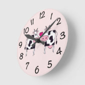 Cows in Love Runde Wanduhr (Winkel)