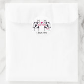 Cows in Love Runder Aufkleber (Tasche)