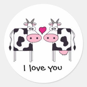 Cows in Love Runder Aufkleber
