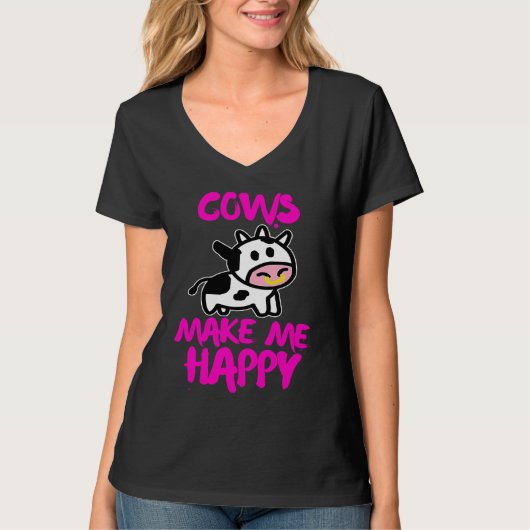Cows make me happy Farmer cow T-Shirt (Vorderseite)