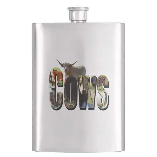 Cows Picture Logo, klassische Hip Flask Flachmann (Vorderseite)