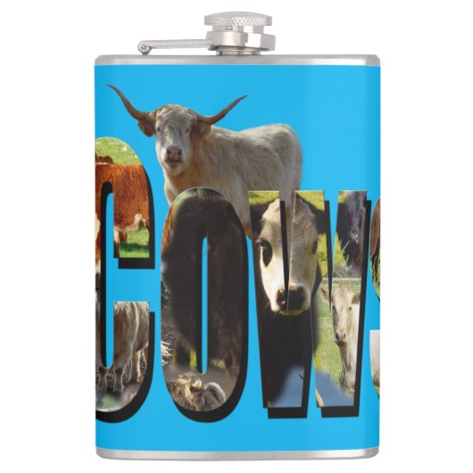 Cows Picture Logo, klassische Hip Flask Flachmann (Vorderseite)