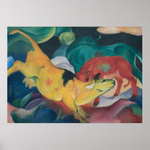 Cows Red Gree von Franz Marc Classic Painting Poster