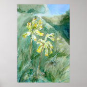 Cowslips Primula veris auf einer Grasbank Poster (Vorne)