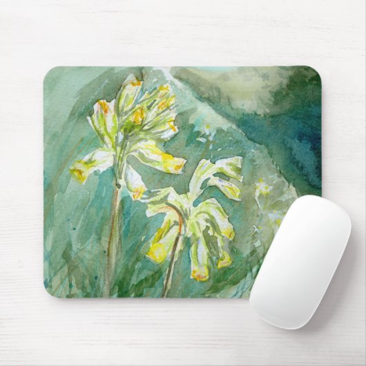 Cowslips Primula veris on a grassy bank Mousemat Mousepad (Mit Mouse)