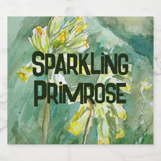 Cowslips Primula veris Sparkling Schaumweinetikett (Einzelnes Label)