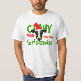 Cowy Weihnachtslustiger Kuh-T - Shirt