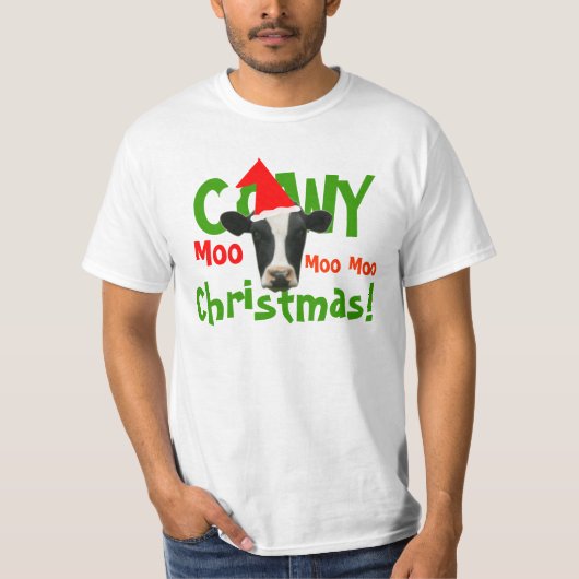 Cowy Weihnachtslustiger Kuh-T - Shirt (Vorderseite)