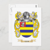Cox Coat of Waffen Postkarte (Vorne/Hinten)