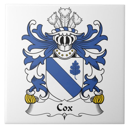 Cox-Familienwappen Fliese (Vorderseite)