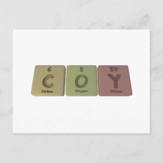 Coy as Carbon Oxygen Yttirum Postkarte (Vorderseite)