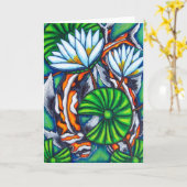 Coy Carp Grußkarte Karte (Gelbe Blume)