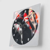 Coy Fish Quadratische Wanduhr (Winkel)
