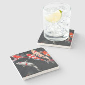 Coy Fish Steinuntersetzer (Seitenansicht)