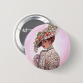 Coy viktorianische Dame "Betty Lu " Button (Vorne & Hinten)