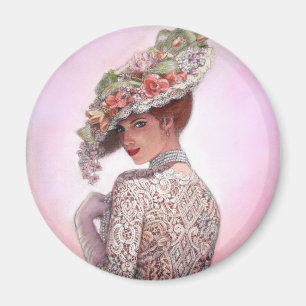 Coy viktorianische Dame "Betty Lu " Magnet