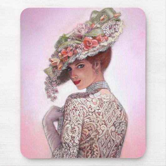Coy viktorianische Dame "Betty Lu " Mousepad (Vorne)