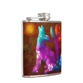 Coyote Abstrakt Art Saguaro Cactus Desert Brown Flachmann (Rechts)