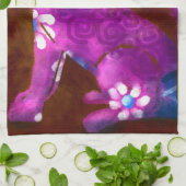 Coyote Abstrakt Art Saguaro Cactus Desert Brown Geschirrtuch (Gefaltet)