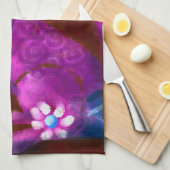 Coyote Abstrakt Art Saguaro Cactus Desert Brown Geschirrtuch (Viertel Falte)