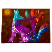 Coyote Abstrakt Art Saguaro Cactus Desert Brown Große Geschenktüte (Vorderseite)