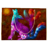 Coyote Abstrakt Art Saguaro Cactus Desert Brown Große Geschenktüte (Rückseite)