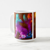 Coyote Abstrakt Art Saguaro Cactus Desert Brown Kaffeetasse (Vorderseite Links)