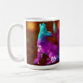 Coyote Abstrakt Art Saguaro Cactus Desert Brown Kaffeetasse (Links)