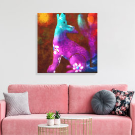 Coyote Abstrakt Art Saguaro Cactus Desert Brown Leinwanddruck