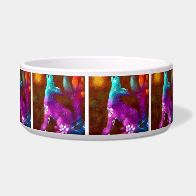 Coyote Abstrakt Art Saguaro Cactus Desert Brown Napf (Vorderseite)