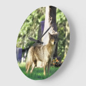 Coyote am Friedhof Große Wanduhr (Winkel)