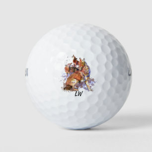 Coyote Animals Art Monogram Art Golfball