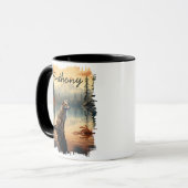 Coyote bei Sunrise Lake Reflection Tasse (Vorderseite Links)