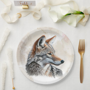 Coyote Country Cotattecore Rustikale Printwerbung Pappteller