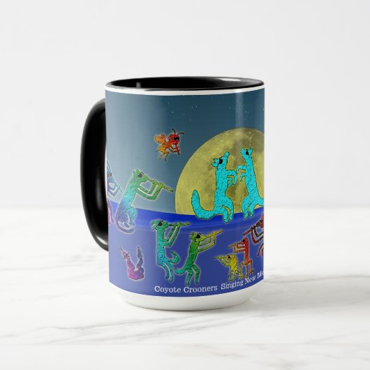 Coyote Crooners Singing New Mexico Love Songs Mug Tasse (Vorderseite Links)
