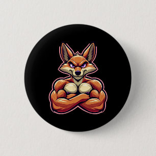 Coyote Flex Muscles Fan Lover Bodybuilding Gym Button