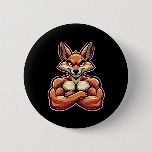 Coyote Flex Muscles Fan Lover Bodybuilding Gym Button (Vorderseite)
