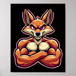 Coyote Flex Muscles Fan Lover Bodybuilding Gym Poster