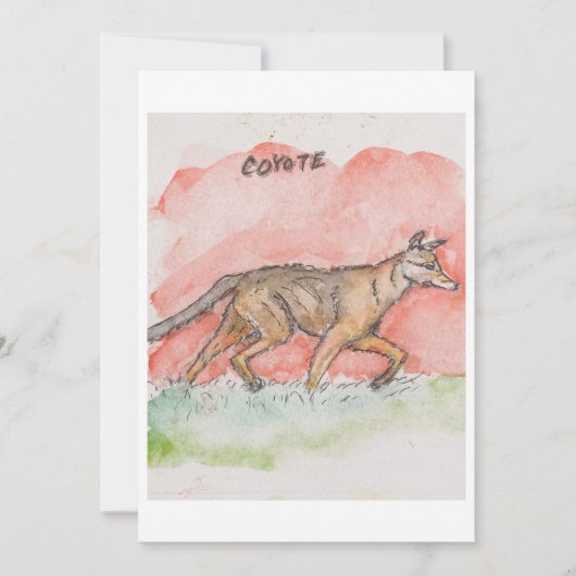 Coyote Greeting Card Feiertagskarte (Vorderseite)