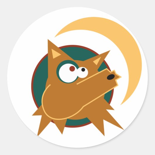 Coyote Howl Runder Aufkleber (Vorderseite)