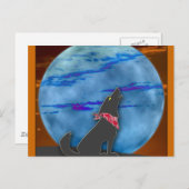 Coyote Howling am Blauen Mond Postkarte (Vorne/Hinten)