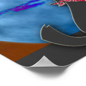 COYOTE HOWLING AUF DEM BLAUEN MOND POSTER (Ecke)