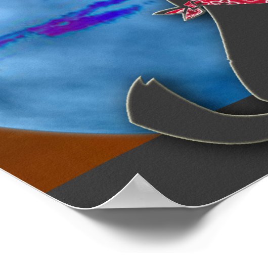 COYOTE HOWLING AUF DEM BLAUEN MOND POSTER (Ecke)